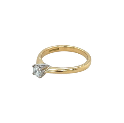 18ct Yellow Gold Diamond Solitaire Ring (N)