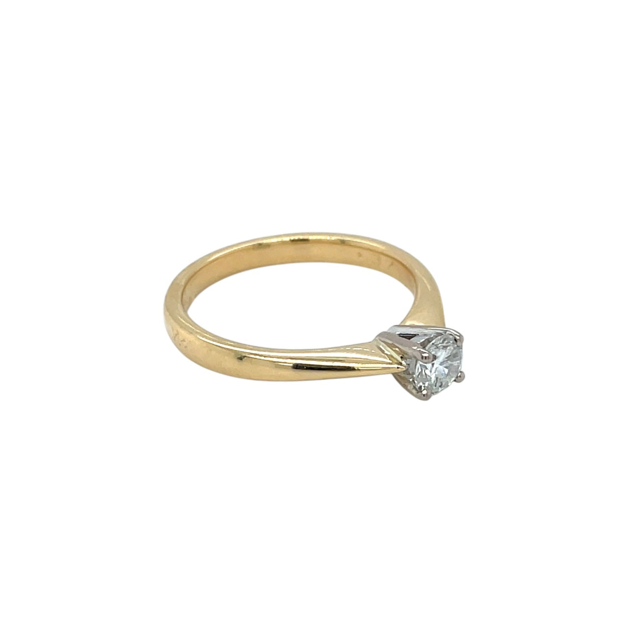 18ct Yellow Gold Diamond Solitaire Ring (N)