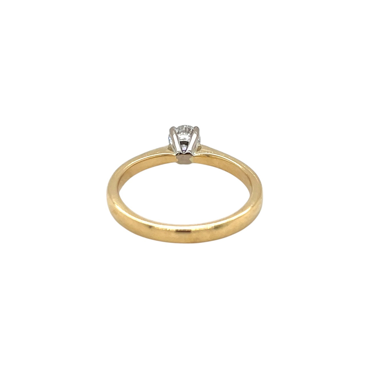 18ct Yellow Gold Diamond Solitaire Ring (N)