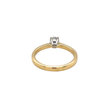 18ct Yellow Gold Diamond Solitaire Ring (N)