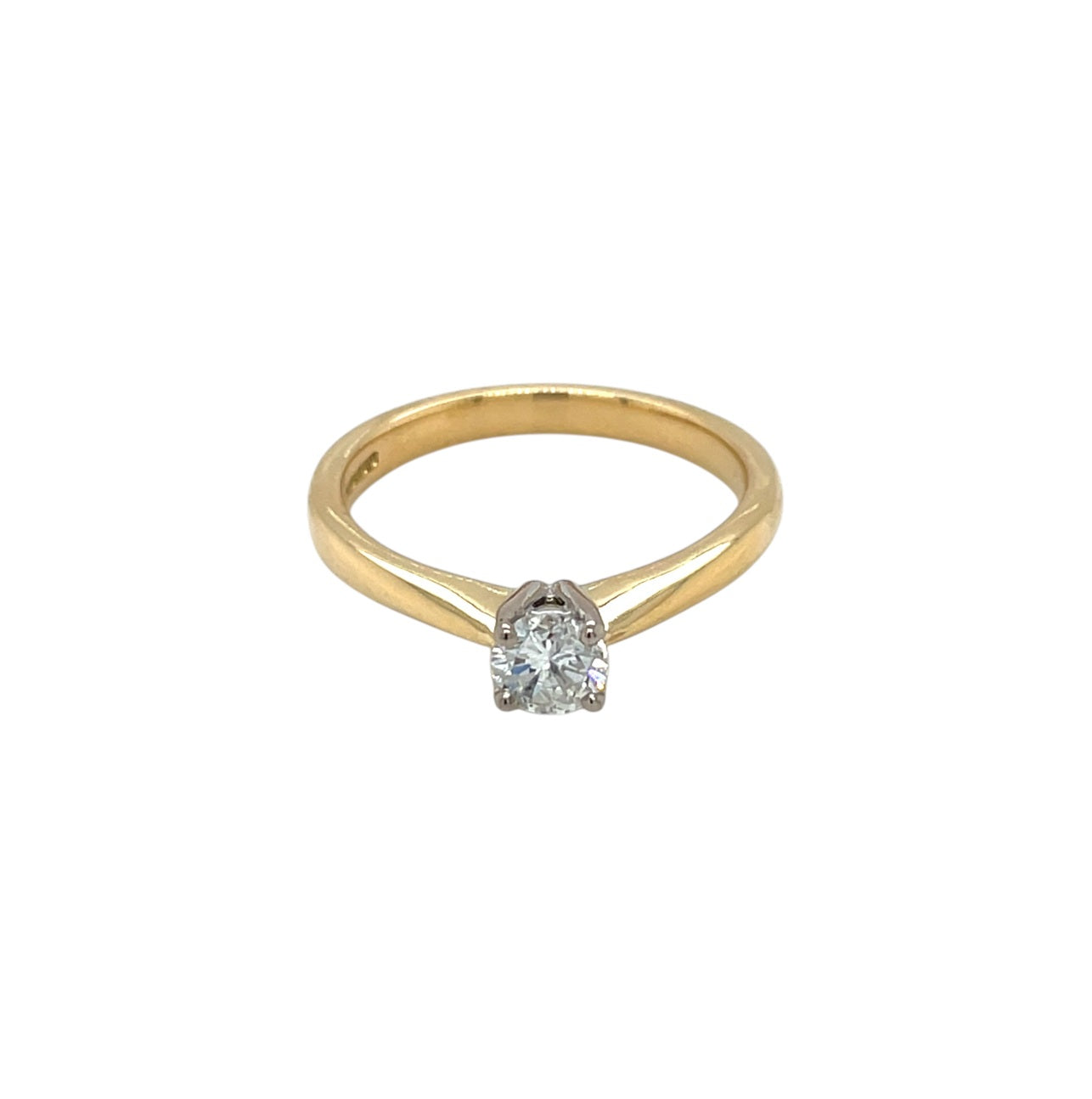 18ct Yellow Gold Diamond Solitaire Ring (N)