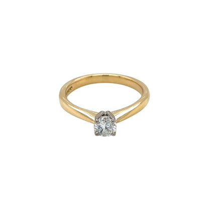 18ct Yellow Gold Diamond Solitaire Ring (N)