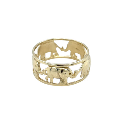 14ct Yellow Gold Elephant Ring (S)