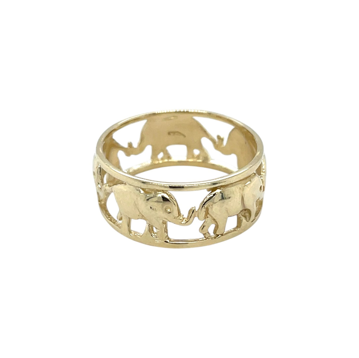 14ct Yellow Gold Elephant Ring (S)
