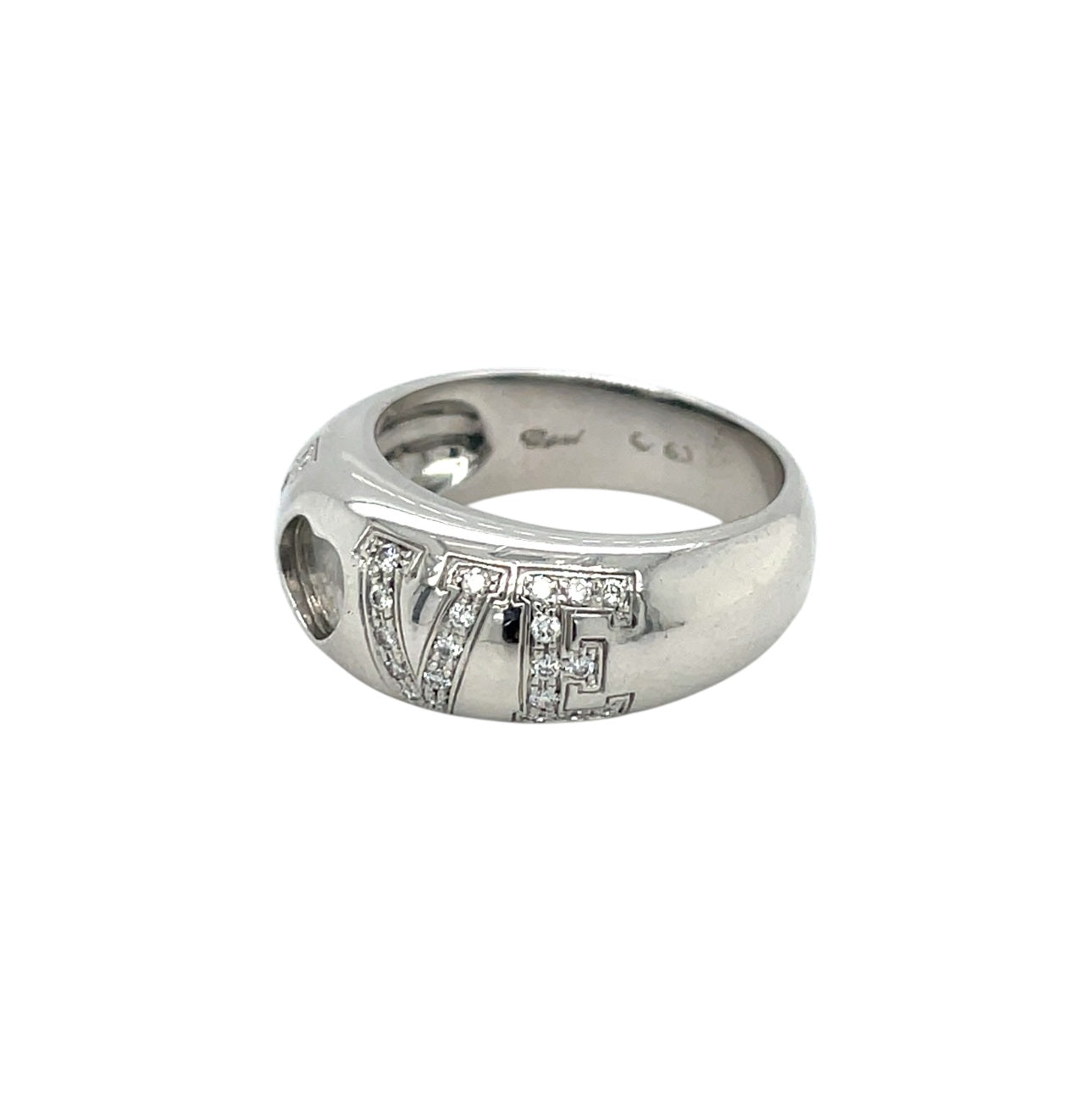 18ct White Gold Chopard Diamond Love Ring (N1/2)
