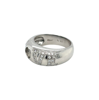 18ct White Gold Chopard Diamond Love Ring (N1/2)
