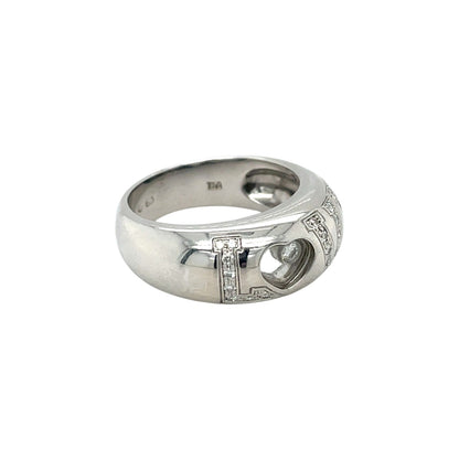 18ct White Gold Chopard Diamond Love Ring (N1/2)