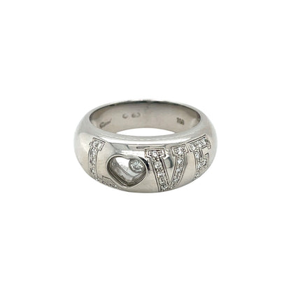 18ct White Gold Chopard Diamond Love Ring (N1/2)