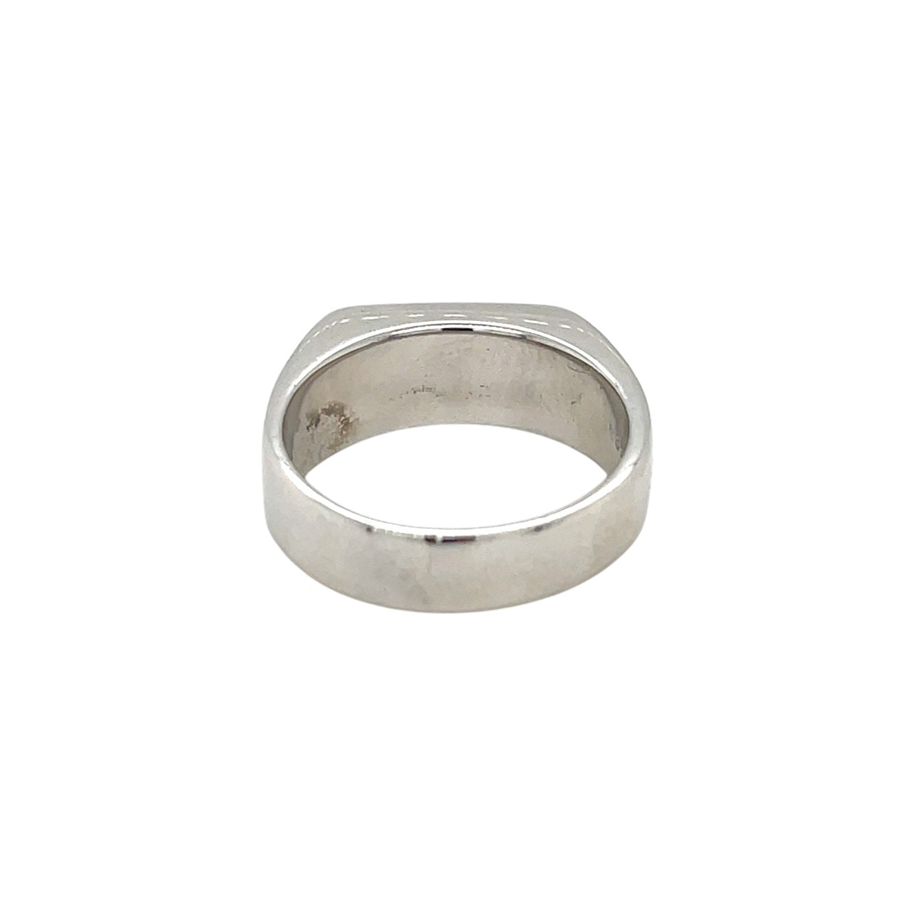 14ct White Gold Diamond Signet Ring (O)