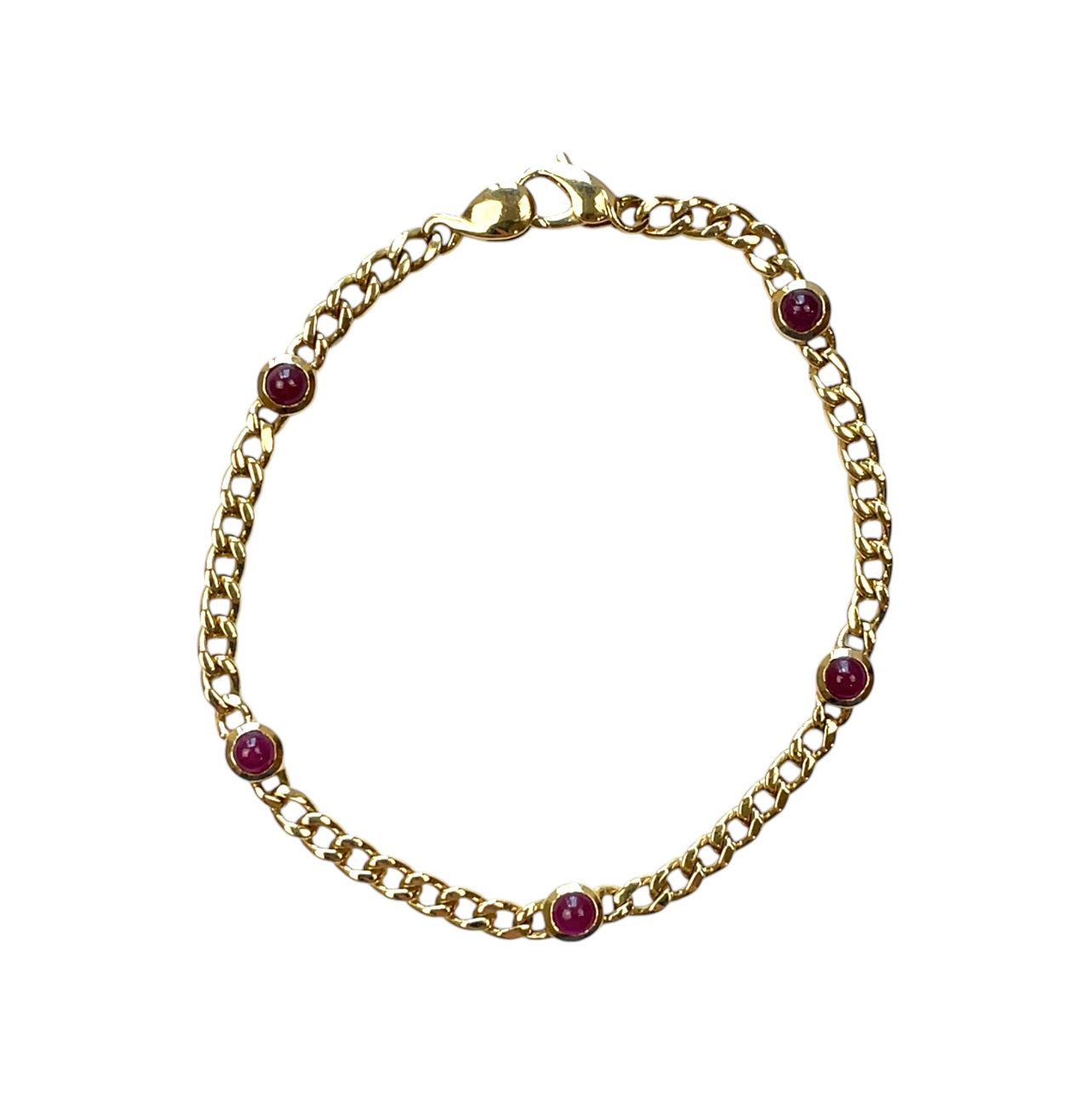 18ct Yellow Gold Ruby Bracelet (8")