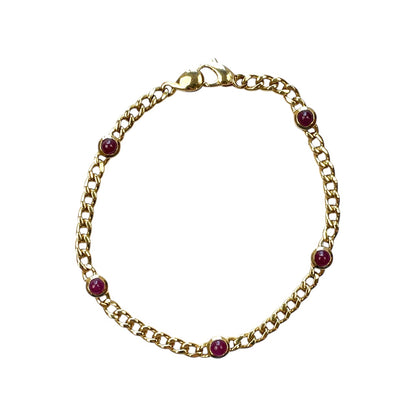 18ct Yellow Gold Ruby Bracelet (8")