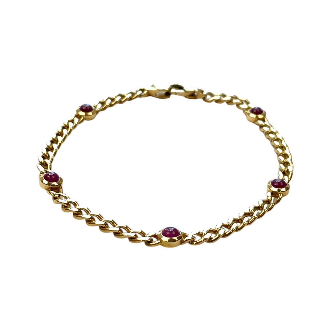 18ct Yellow Gold Ruby Bracelet (8")