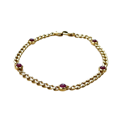 18ct Yellow Gold Ruby Bracelet (8")