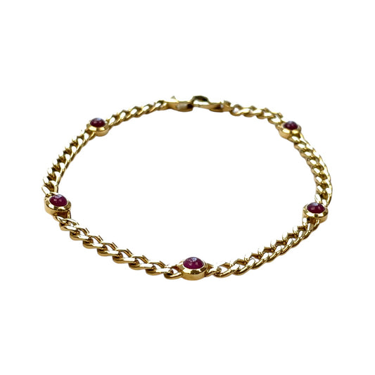 18ct Yellow Gold Ruby Bracelet (8")