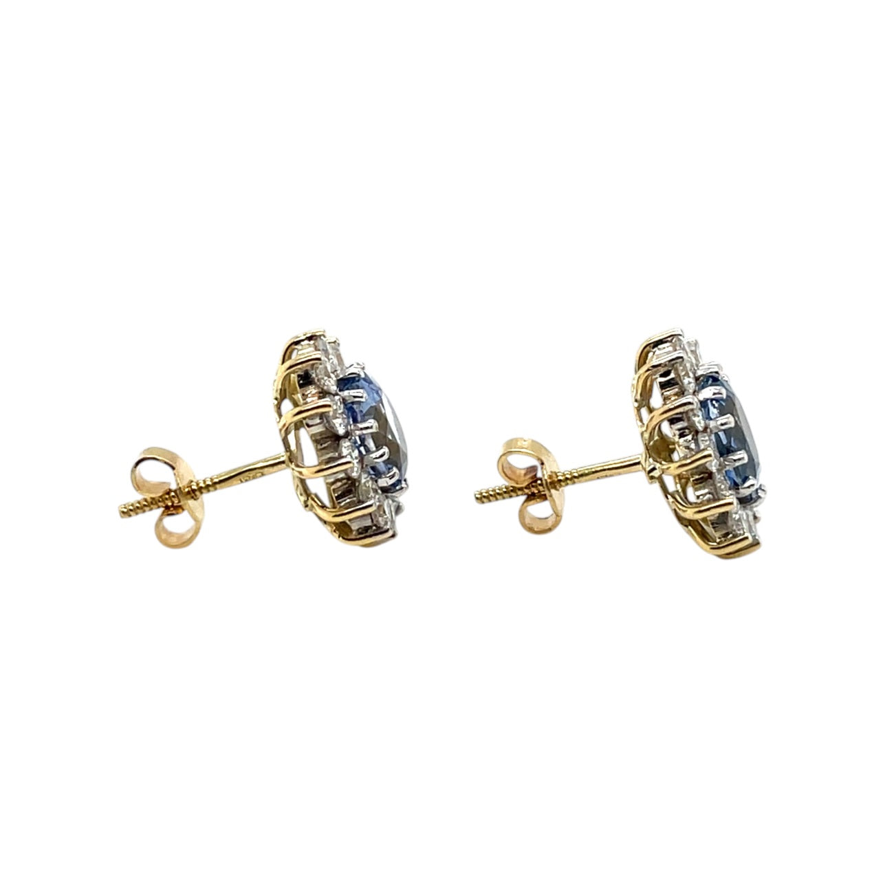 18ct Sapphire & Diamond Cluster Earrings