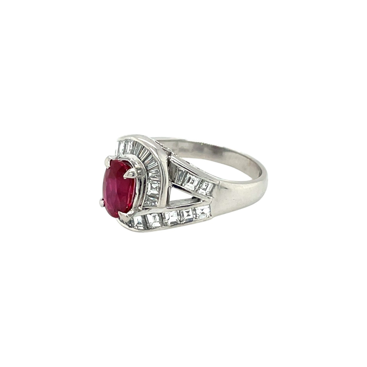 Platinum Ruby & Diamond Ring (L)