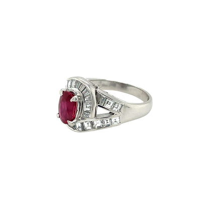 Platinum Ruby & Diamond Ring (L)