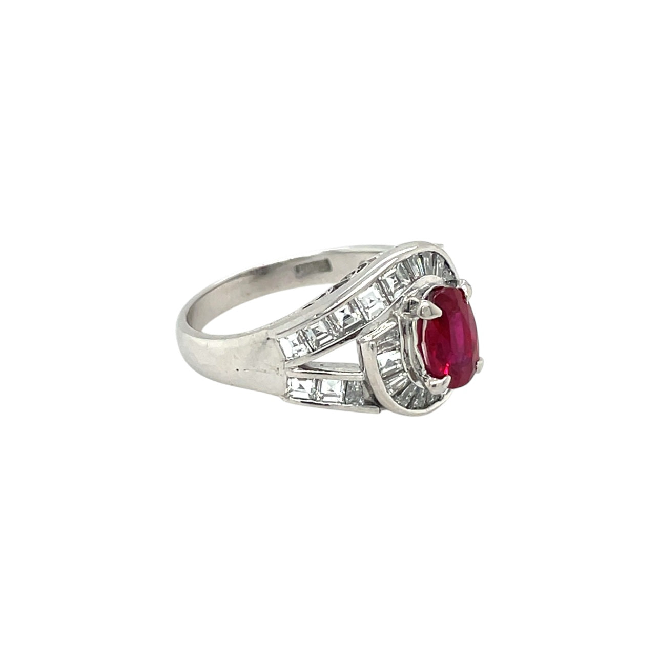 Platinum Ruby & Diamond Ring (L)