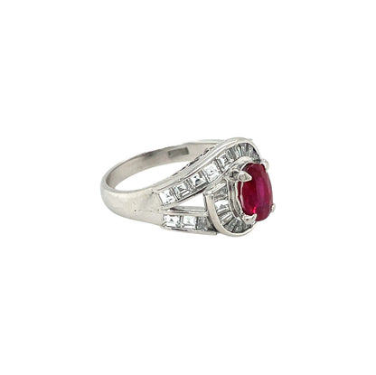 Platinum Ruby & Diamond Ring (L)