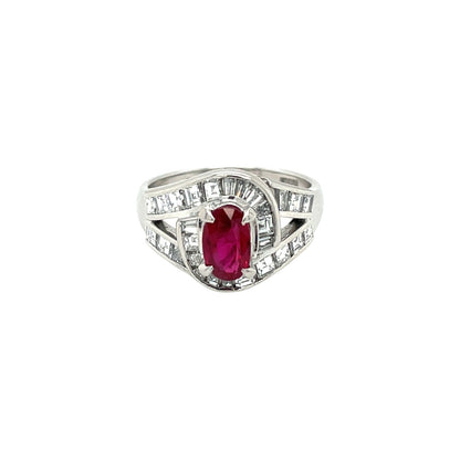 Platinum Ruby & Diamond Ring (L)