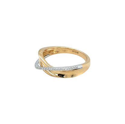 18ct Yellow Gold Fancy Twist Diamond Ring (L1/2)