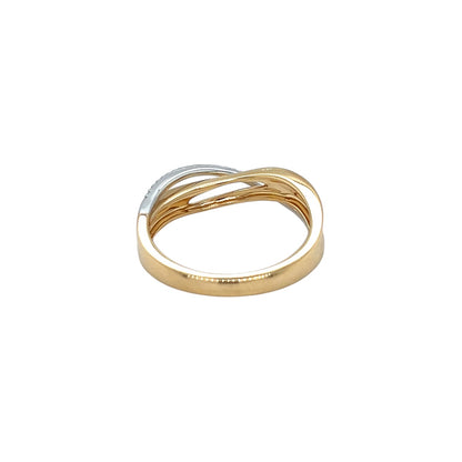 18ct Yellow Gold Fancy Twist Diamond Ring (L1/2)