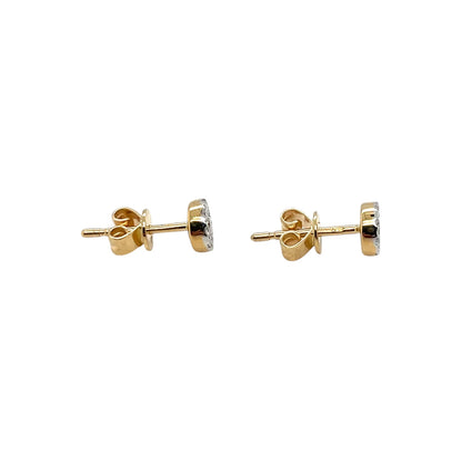 18ct Yellow Gold Diamond Cluster Stud Earrings (5mm)