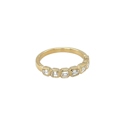 18ct Yellow Gold Diamond Half-Set Eternity Ring (N)