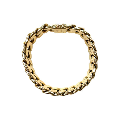 18ct Yellow Gold Heavy Flat Curb Bracelet (7.5")