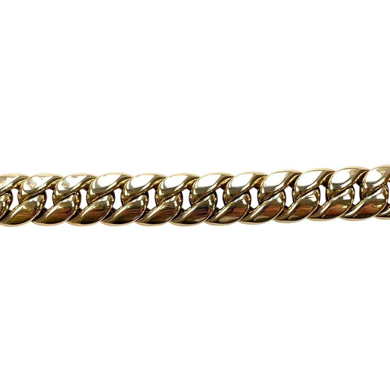 18ct Yellow Gold Heavy Flat Curb Bracelet (7.5")