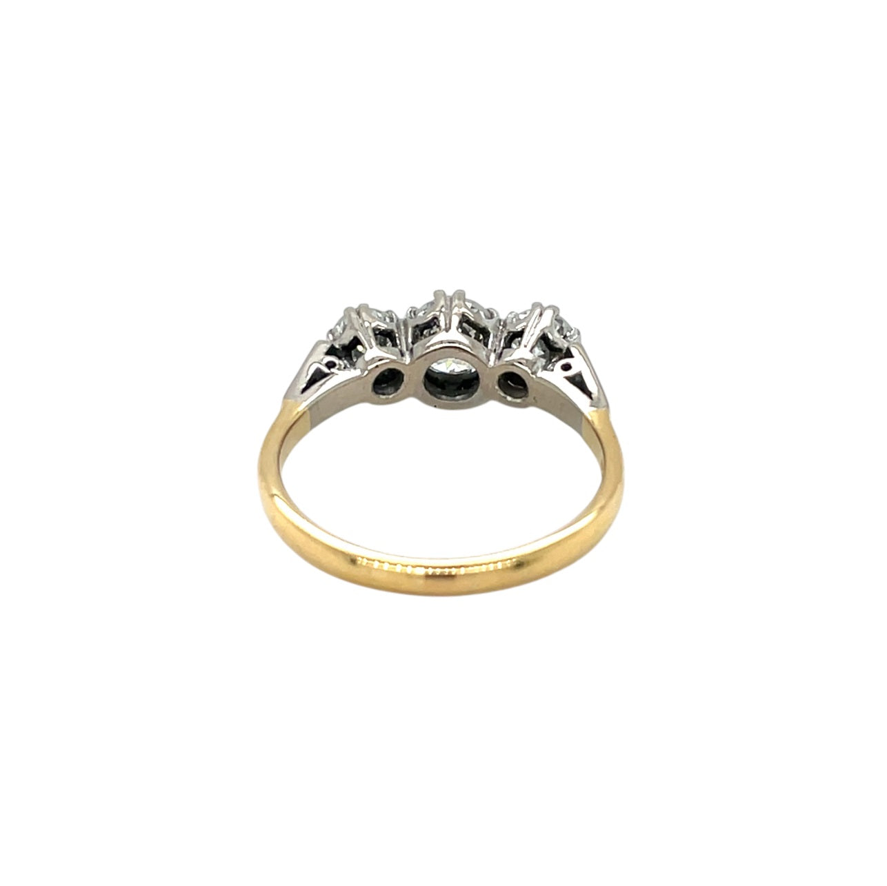 18ct Yellow Gold Three Stone Diamond Ring (O)