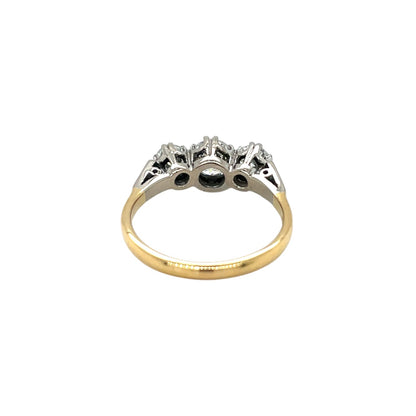 18ct Yellow Gold Three Stone Diamond Ring (O)