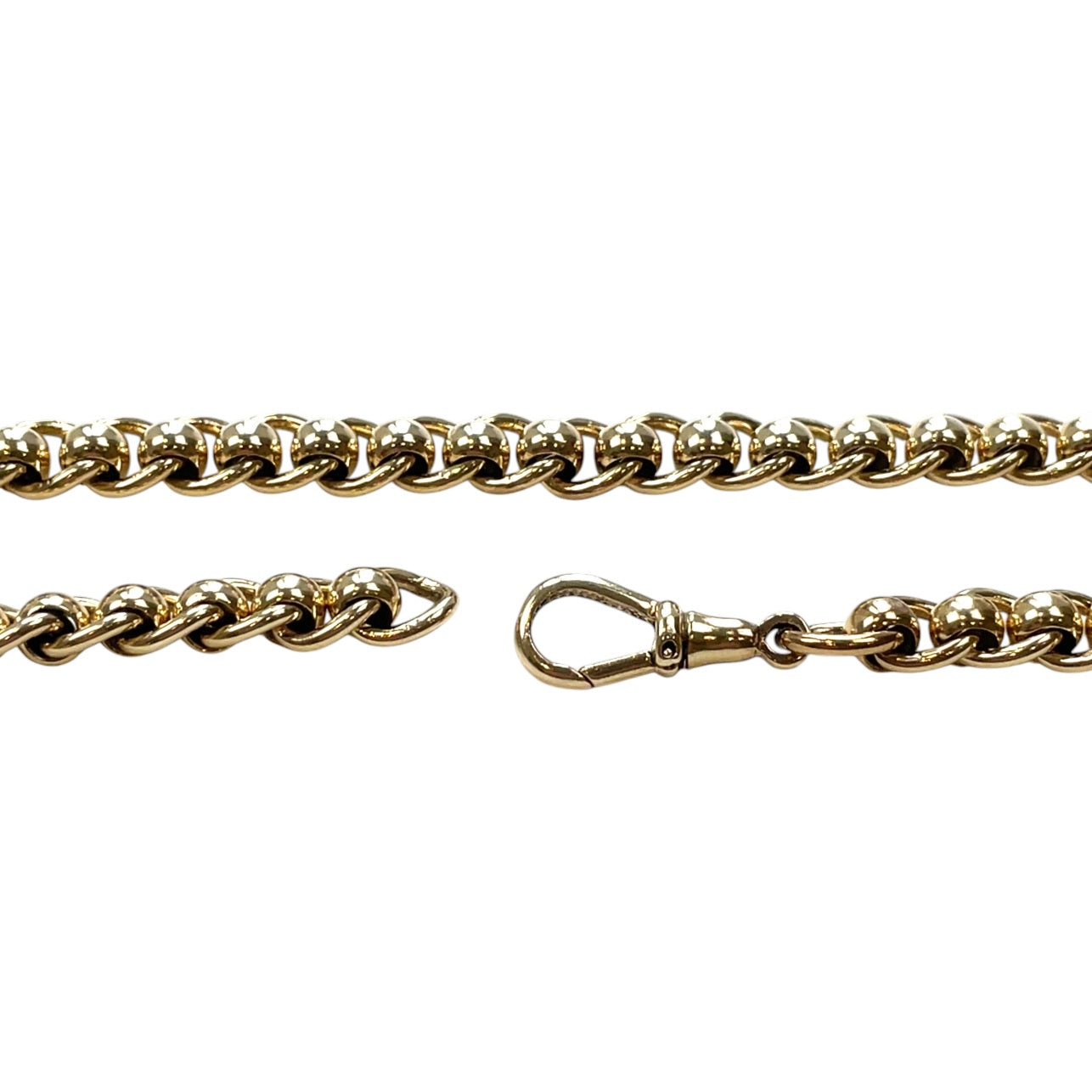 9ct Yellow Gold Rollerball Style Chain (17")