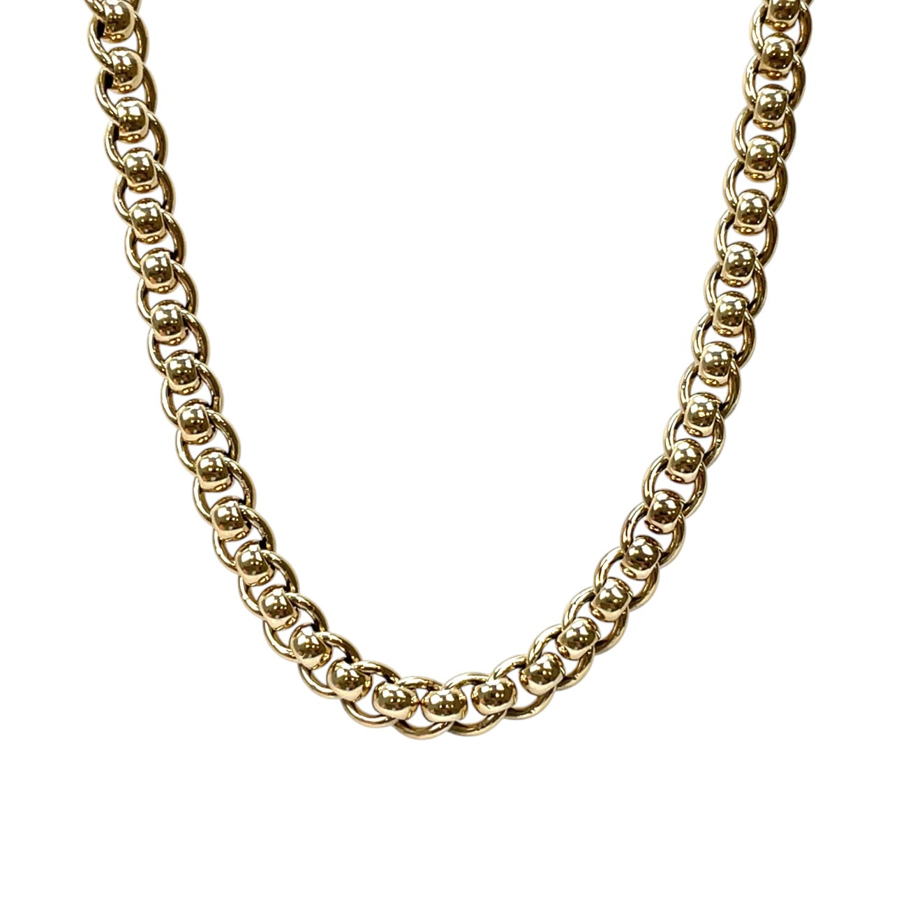 9ct Yellow Gold Rollerball Style Chain (17")