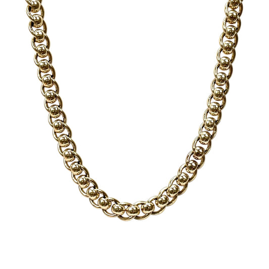 9ct Yellow Gold Rollerball Style Chain (17")