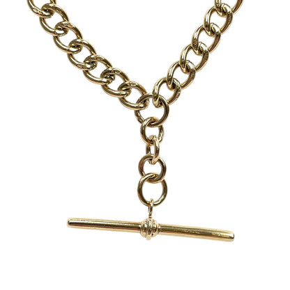 9ct Yellow Gold Albert Chain With T Bar (18")