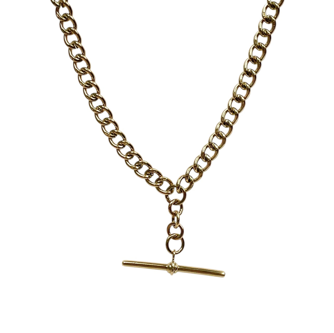 9ct Yellow Gold Albert Chain With T Bar (18")