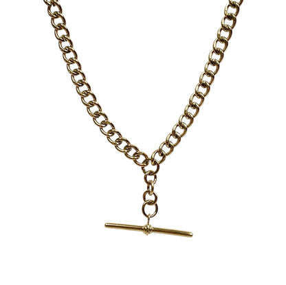 9ct Yellow Gold Albert Chain With T Bar (18")