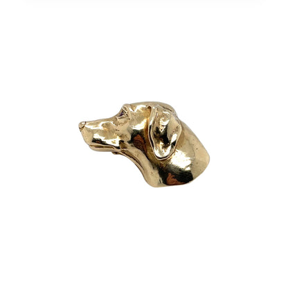 9ct Yellow Gold Ruby Dog's Head Brooch