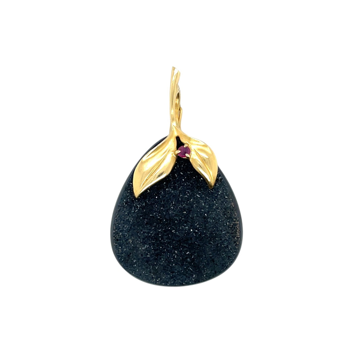 18ct Yellow Gold Annoushka Drusy Black Onyx Pendant