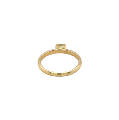 18ct Yellow Gold Asscher Cut Diamond Solitaire Ring (J)