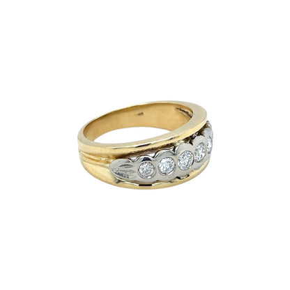 18ct Yellow & White Gold Diamond Ring (P)