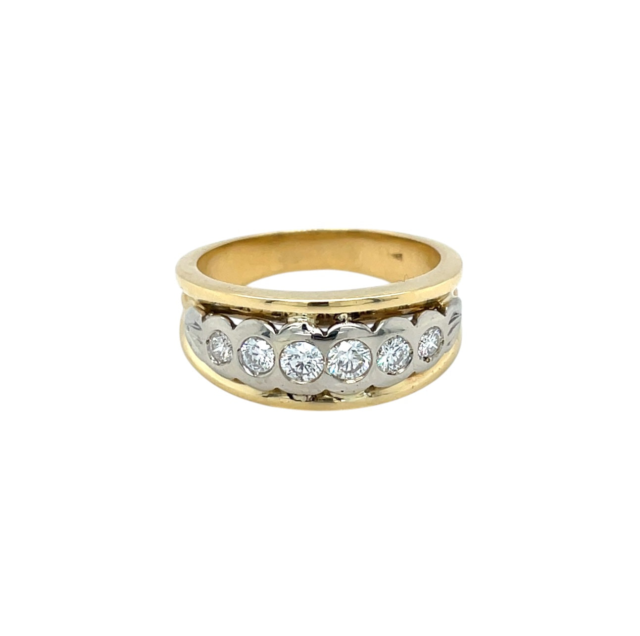18ct Yellow & White Gold Diamond Ring (P)
