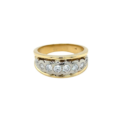 18ct Yellow & White Gold Diamond Ring (P)