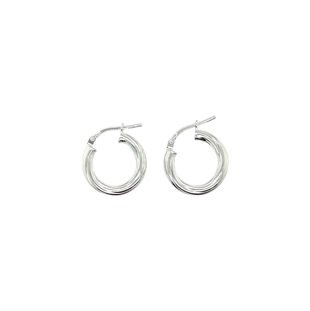 Silver Twisted Hoop Earrings