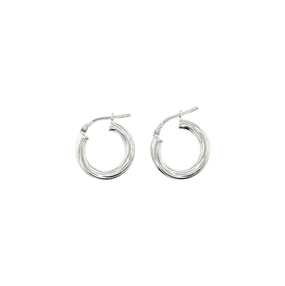 Silver Twisted Hoop Earrings
