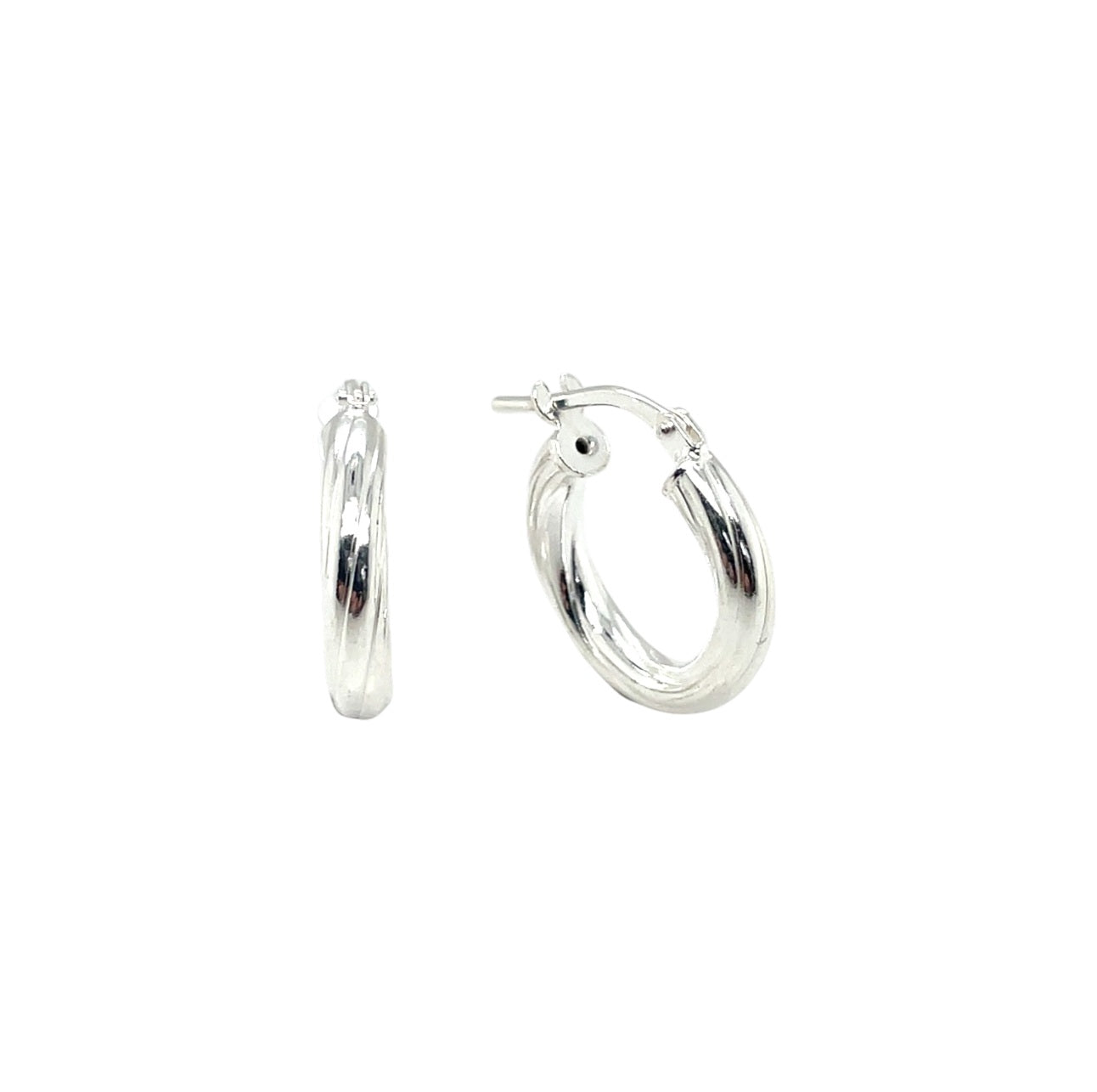 Silver Twisted Hoop Earrings
