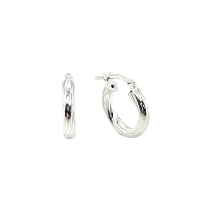 Silver Twisted Hoop Earrings