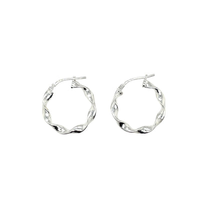 Silver Twisted Hoop Earrings