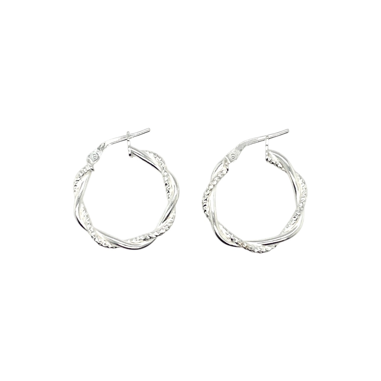 Silver Twisted Hoop Earrings